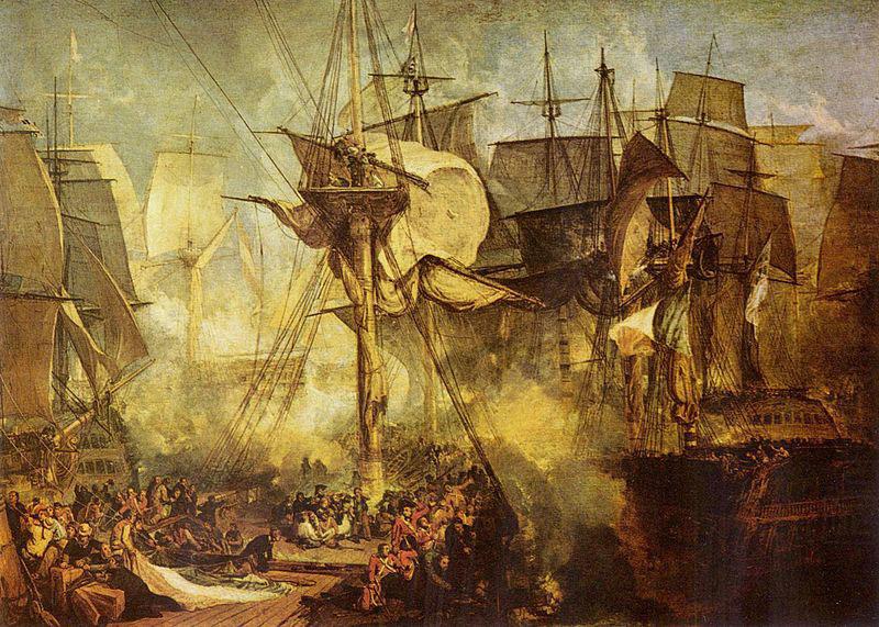 Joseph Mallord William Turner Die Schlacht bei Trafalgar, von den Steuerbordbesanwanten der Victory aus gesehen china oil painting image